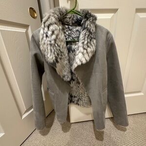 Gray Faux Fur Lined Women's Jacket